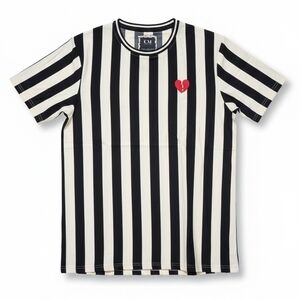 Striped Tee with Heart Detail
